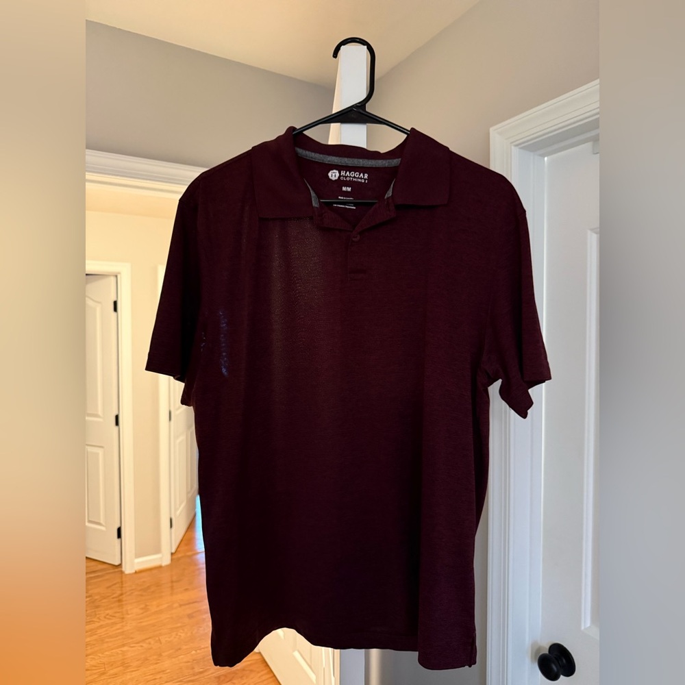 Haggar Men's Deep Burgundy Polo Shirt
